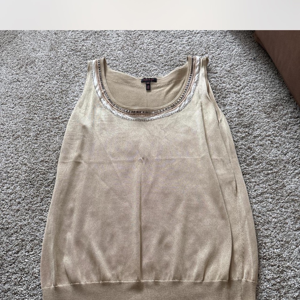 Escada Gold Embellished Tank Top